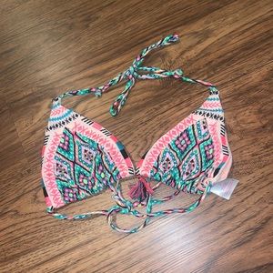 Bikini top: multicolored with tassel